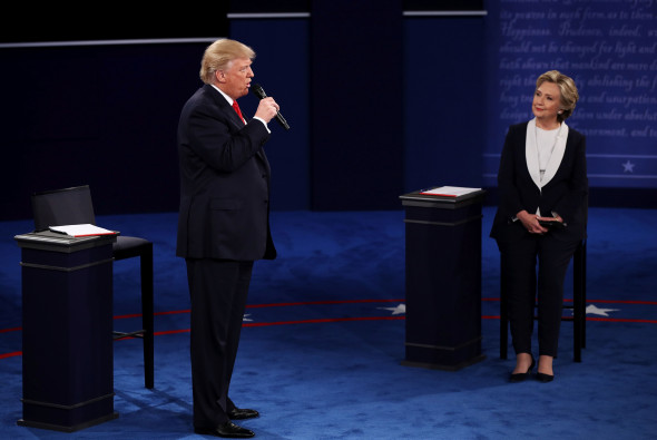 Candidates Hillary Clinton And Donald Trump Hold Second Presidential Debate At Washington University