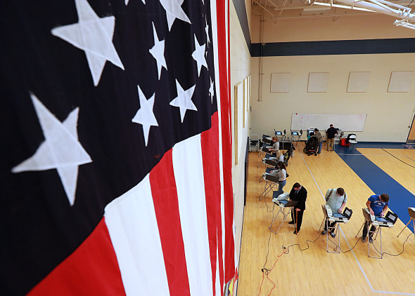 Nation Goes To The Polls In Contentious Presidential Election Between Hillary Clinton And Donald Trump