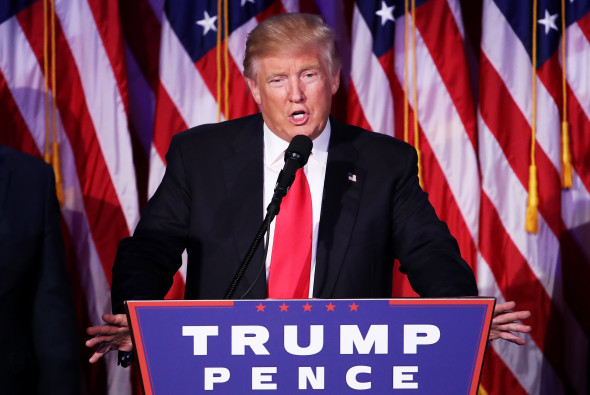 Republican Presidential Nominee Donald Trump Holds Election Night Event In New York City
