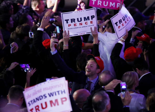 Republican Presidential Nominee Donald Trump Holds Election Night Event In New York City