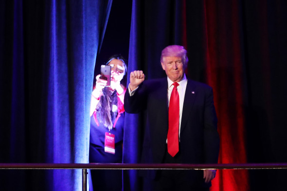 Republican Presidential Nominee Donald Trump Holds Election Night Event In New York City