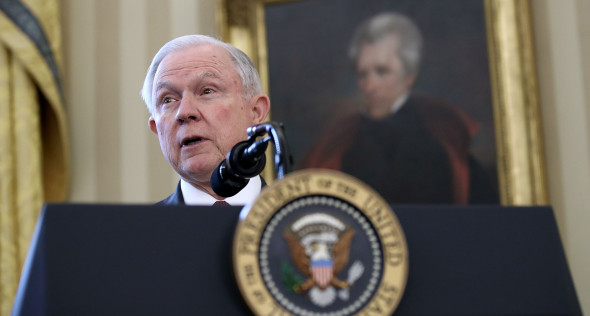 Sen. Jeff Sessions Sworn In As Attorney General At The White House