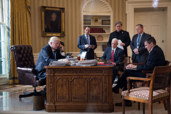 Donald Trump Speaks With Russian Leader Vladimir Putin From The White House