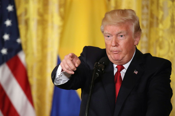 Donald Trump Holds Joint Press Conference With Colombian President Santos