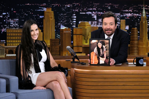 Demi Moore Visits "The Tonight Show Starring Jimmy Fallon"