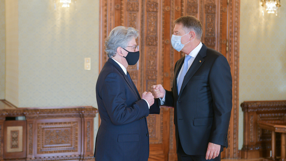 Klaus Iohannis l-a primit joi pe comisarul european pentru Piața Internă, Thierry Breton