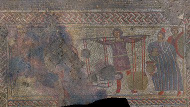 Un mozaic din perioada romană, reprezentând una dintre cele mai faimoase bătălii din Războiul Troian