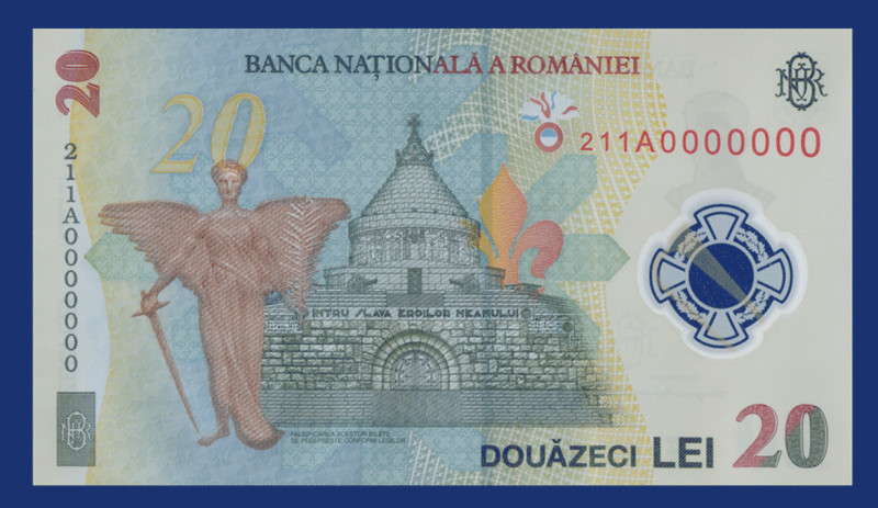 Bancnota de 20 de lei, verso