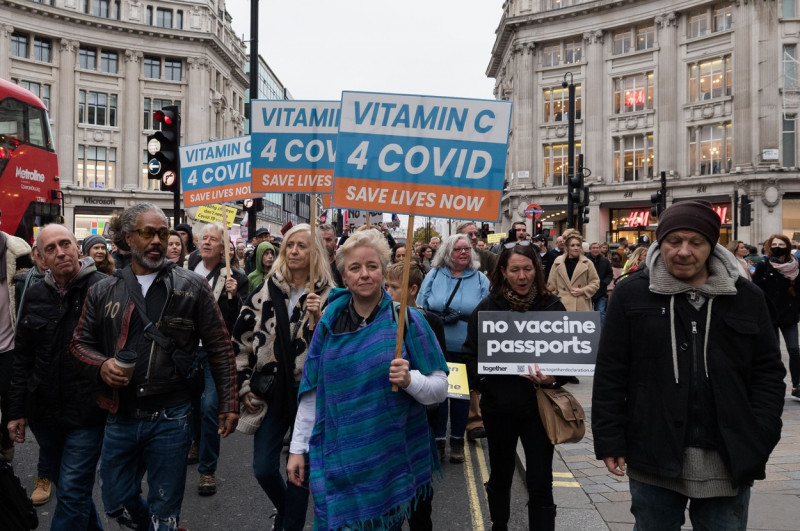 Anti-Vaccine Protest In London, United Kingdom - 20 Nov 2021