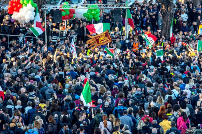 Green pass protest, Rome, Italy - 20 Nov 2021