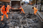 Damage after riots in Rotterdam, Netherlands - 20 Nov 2021