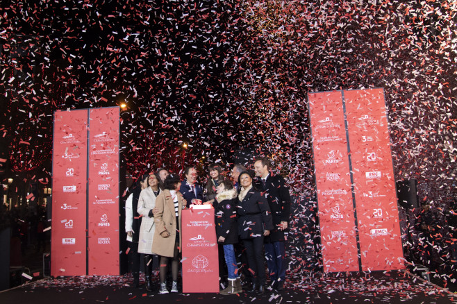 Christmas Lights Launching On Champs Elysees