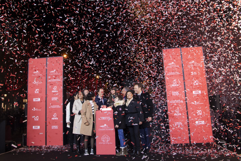 Christmas Lights Launching On Champs Elysees