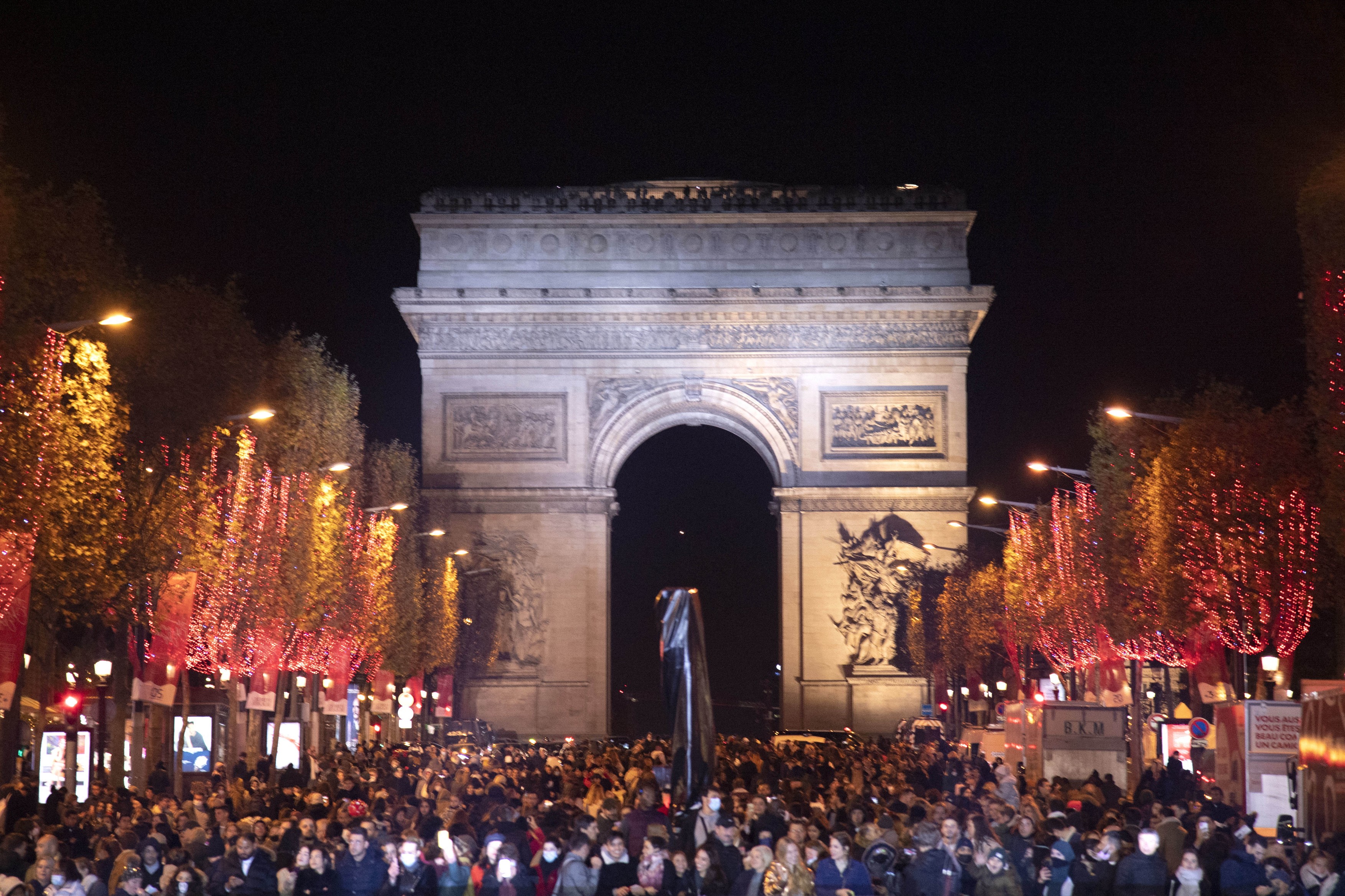 Christmas Lights Launching On Champs Elysees