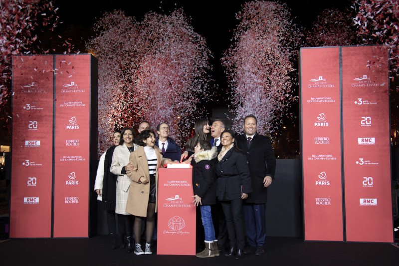 Christmas Lights Launching On Champs Elysees