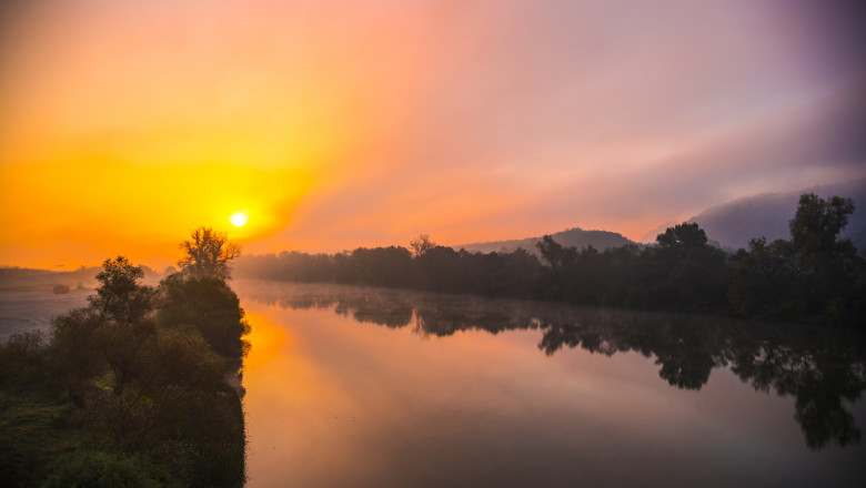 Mures river at sunrise