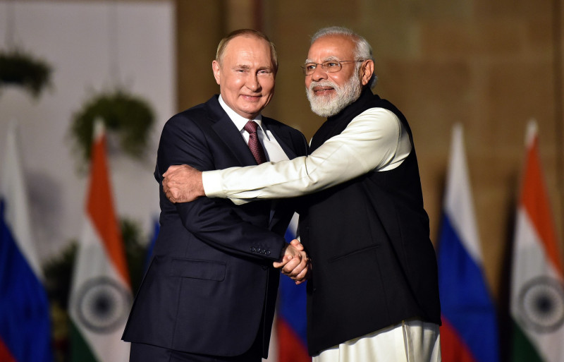 PM Modi Meets Vladimir Putin At Hyderabad House, New Delhi, Delhi, India - 06 Dec 2021