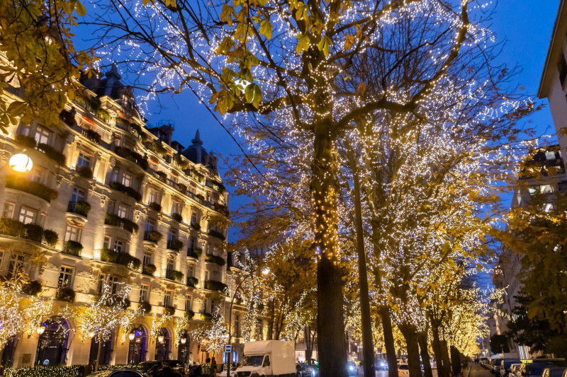 Christmas illumination of the prestigious Avenue Montaigne..