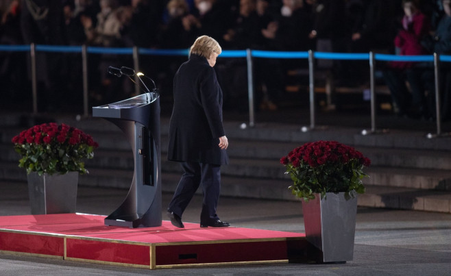 Military grand tattoo in honor of acting German Chancellor Angela Merkel, Berlin, Germany - 02 Dec 2021