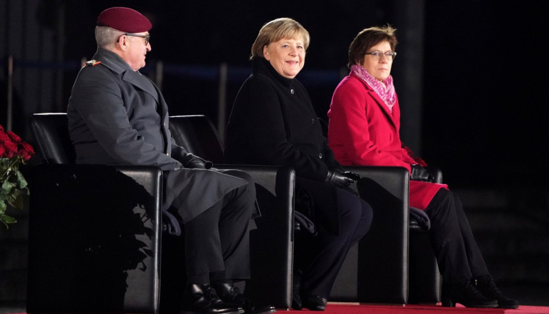 Military grand tattoo in honor of acting German Chancellor Angela Merkel, Berlin, Germany - 02 Dec 2021