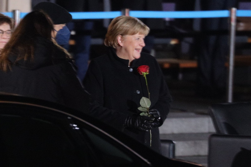 Military grand tattoo in honor of acting German Chancellor Angela Merkel, Berlin, Germany - 02 Dec 2021