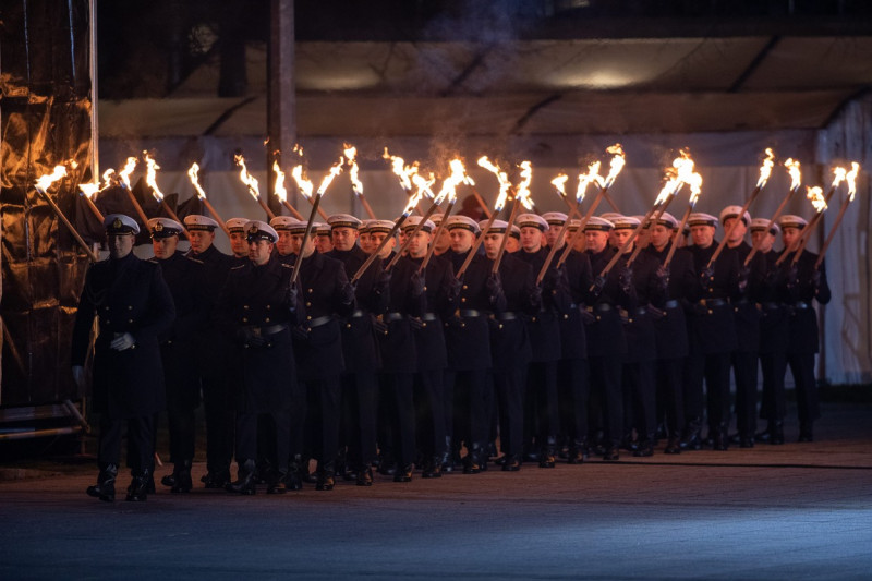 Military grand tattoo in honor of acting German Chancellor Angela Merkel, Berlin, Germany - 02 Dec 2021