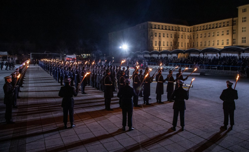 Military grand tattoo in honor of acting German Chancellor Angela Merkel, Berlin, Germany - 02 Dec 2021