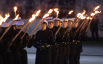 Military grand tattoo in honor of acting German Chancellor Angela Merkel, Berlin, Germany - 02 Dec 2021