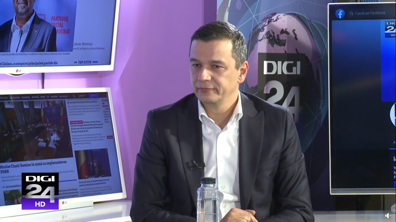 Vicepremierul Sorin Grindeanu, la Interviurile Digi24.ro: 10 miliarde de euro pentru proiectele de infrastructură în 2022