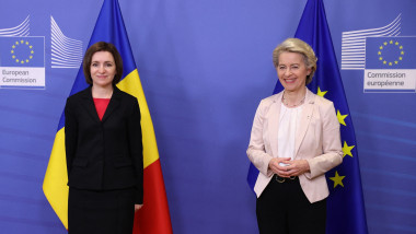 Maia Sandu și Ursula von der Leyen la summitul Parteneriatului Estic