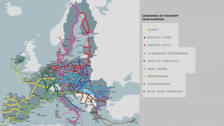 harta coridoare transport UE
