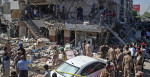 Clădire distrusă de explozie în Pakistan
