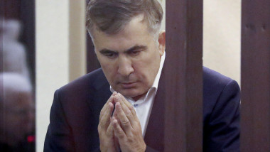 Tbilisi, Georgia. 02nd Dec, 2021. Georgia's former president Mikheil Saakashvili attends a hearing as the Tbilisi City Court considers his embezzlement case. He faces charges of embezzling some 9mln laris [~$2.9mln] in state funds in 2014. Earlier Saakash