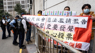 protestatari pro democratie protesteaza la alegerile din hong kong