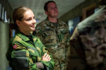 Rena Leir, Norway. 20th Nov, 2021. Rena 20211120.Princess Ingrid Alexandra visits Rena Leir. The visit is a confirmation gift from the Armed Forces. At the back is Colonel and commander of the Armed Forces' special command, Lars Lilleby.Photo: Annika Byr