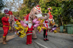 Elephant Santas Deliver Presents To Schoolchildren