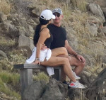 PREMIUM EXCLUSIVE: *NO WEB UNTIL 1230PM EST 23RD DEC* Jeff Bezos and Lauren Sanchez enjoy some PDA while hiking during a winter vacation in St-Barts