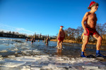 Winter Swimmers Take Christmas Day Dip