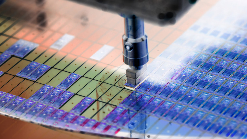 Silicon wafer negative color in machine in semiconductor manufacturing