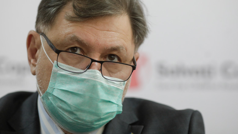 Ministrul Sănătății Alexandru Rafila portret cu masca si ochelari