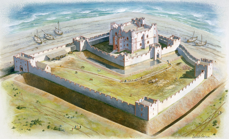 Piel Castle, 14th century, (c1990-2010). Artist: David Simon.