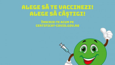 afisul de campanie al loteriei vaccinarii
