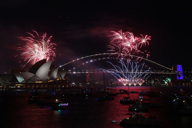 9pm New Year's Eve fireworks, Sydney, Australia - 31 Dec 2021