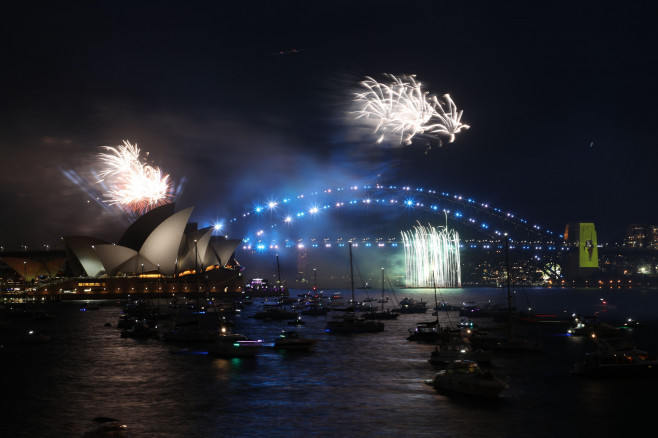 9pm New Year's Eve fireworks, Sydney, Australia - 31 Dec 2021