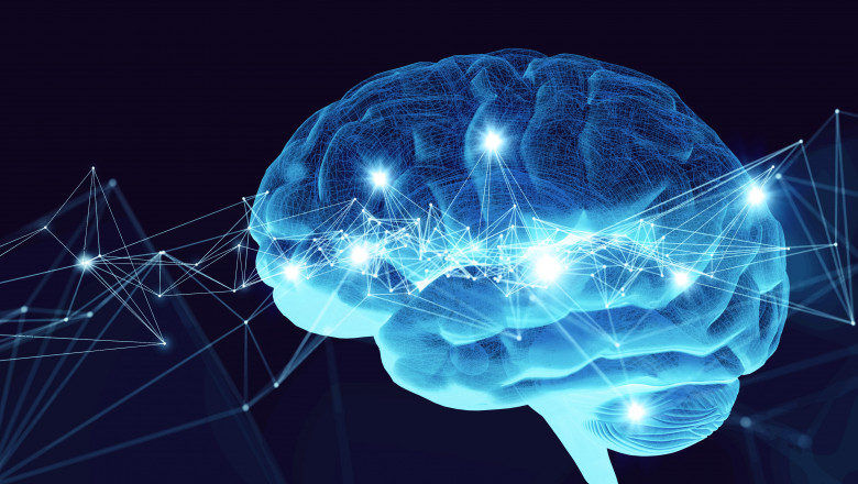 reprezentare grafica a creierului uman cu conexiuni sociale