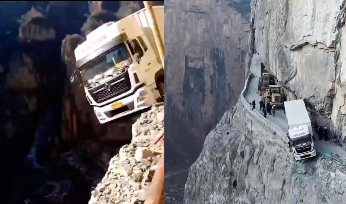 Camion rămas atârnat deasupra unei prăpastii de peste 300 de metri, după ce șoferul a fost ghidat greşit de GPS
