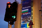 Berlaymont by night. The headquarters of the European Commission in Brussels