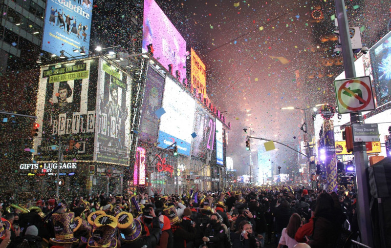 Celebration of New Year 2022 at Times Square.