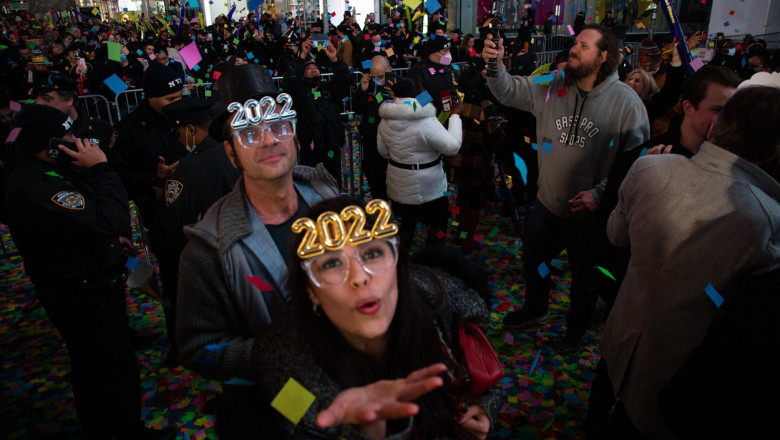 locuitorii din New York au sărbătorit Revelionul în Times Square.
