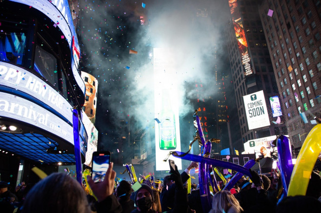 NYC: Times Square New Years Eve 2022, New York City, United States - 01 Jan 2022